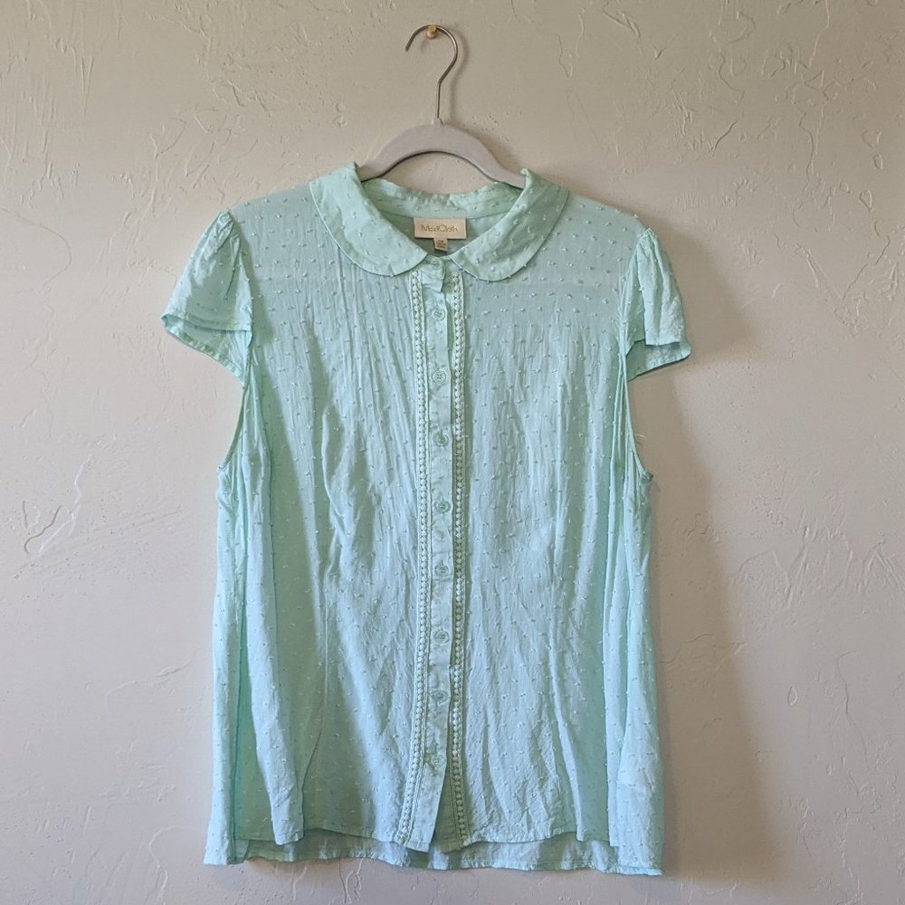 Modcloth Mint Top with Peter Pan Collar